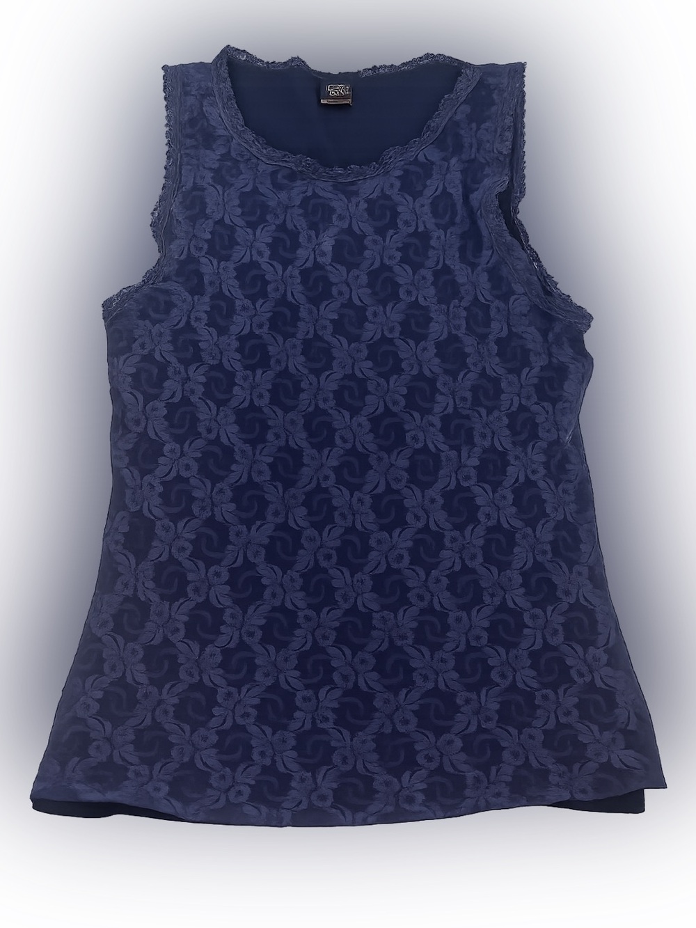Only Hearts Navy Blue Lace Sleeveless Tank Top USA Made Size Large